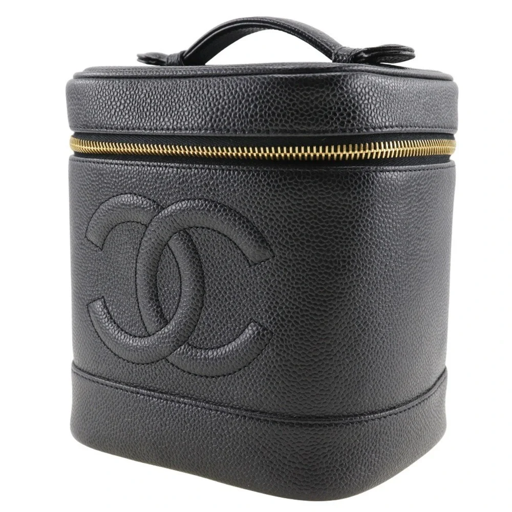 CHANEL Black Caviar Leather Pouch